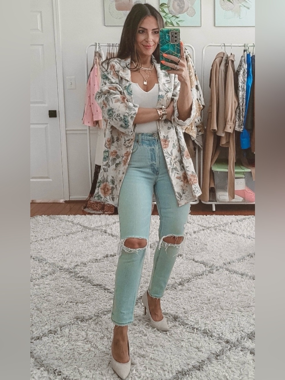 Joanna Vintage Floral Linen Blazer - Picture 9 of 11